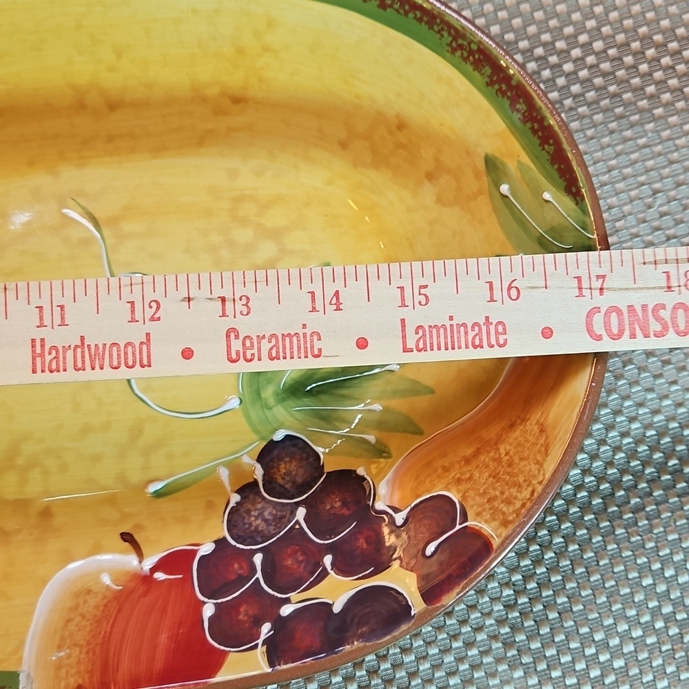 Hand Painted Glazed Pottery Chip & Dip Salsa Plate w Bowl Vintage - Picture 6 of 10